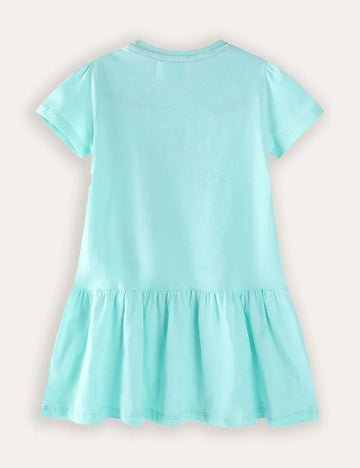 Unicorn Embroidered Cotton Dress